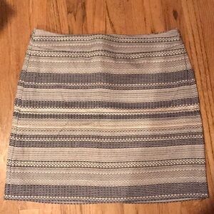 LOFT Striped Skirt in Blue and Cream